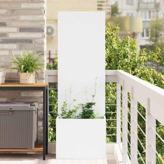 vidaXL Macetero De Jard&iacute;n Con Panel Decorativo Blanco 50 X 140 Cm Vidaxl
