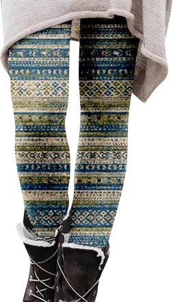 Generic Christmas Leggings for Women Funny Xmas Patterned Thermal Ribbed Leggings Tummy Control Butt Lifting Festive Tights Workout Running Fitness Compressio