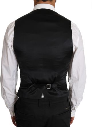 Dolce & Gabbana Gray Wool Double Breasted Waistcoat Mens Vest