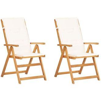 vidaXL vidaXL Sedie Reclinabili da Giardino 2 pz Legno Massello dAcacia