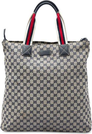Gucci Pre-owned Gucci GG Canvas Web Vertical Tote Unisex 1MKEZCRS2M5VLGVU