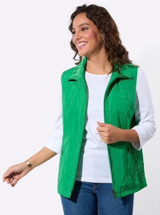 Casual Looks Kurzweste CASUAL LOOKS, Damen, Gr. 36, grasgr&uuml;n, 100% Polyester, unifarben, Westen Kurzweste