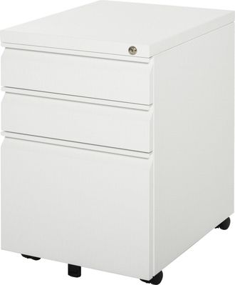 Carter's Vinsetto Mobile Vertical File Cabinet Lockable Metal Filling Cabinet with 3 Drawers and Anti-tilt Design - CARTER | TJ Hughes