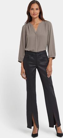 NYDJ Gecoate Marilyn Straight Jeans | Zwart Gecoat