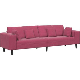 vidaXL Velvet Sofa with Cushion Wine Red 208 cm Velvet vidaXL