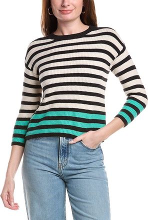 Nic+Zoe Nic+Zoe Striped Waffle Sweater