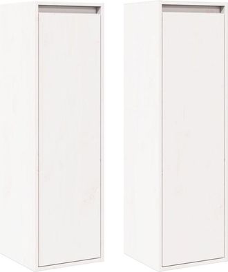 vidaXL Wall Cabinets 2 pcs White 30x30x100 cm Solid Pinewood Vidaxl