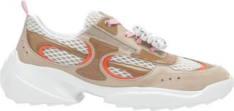 Roger Vivier Strass Lace-Up - Dames - Sneakers - Beige - 39 EU - Leer - Schoenen