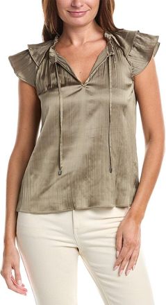 DKNY Dkny Ruffle Neck Tie Top