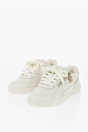 Palm Angels Low Hammered Leather Sneakers With Gold Zip size 38
