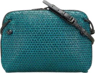 Bottega Veneta Pre-owned Cross Body Bags, female, Green, Size: ONE SIZE Pre-owned Vintage Leather Cross Body Bag