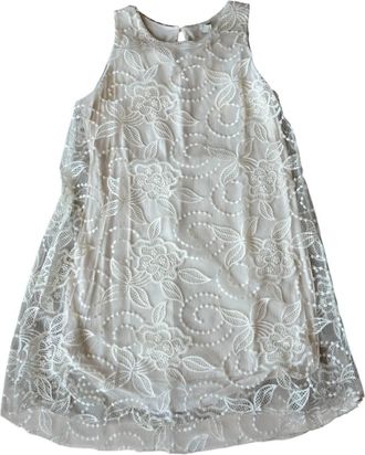 Astrid Womens Woven Lace Tank Dress In Ecru