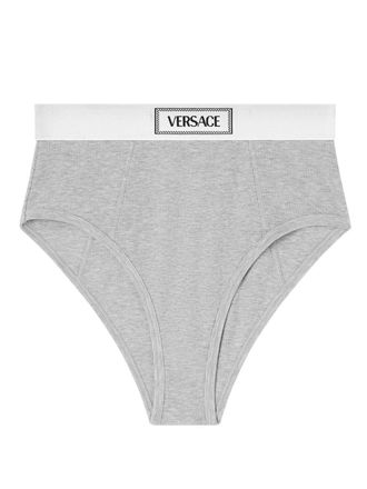 Versace Slip con banda logo - Grigio