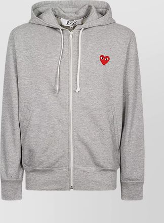 Comme Des Gar&ccedil;ons logo zip cotton hoodie
