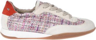 Baldinini Off white su&egrave;de en multicolor tweed sneaker - Dames - Sneakers - Veelkleurig - 37 EU - Su&egrave;de - Schoenen