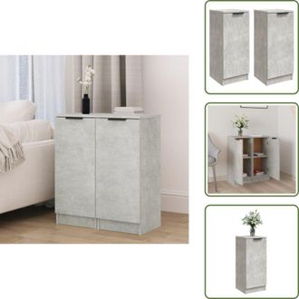vidaXL The Living Store Credenze 2 pz Grigio Cemento 30x30x70 cm in Legno Multistrato - Credenze grigio cemento