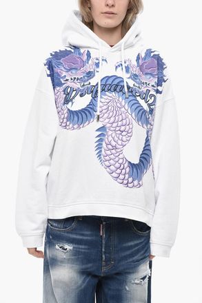 Dsquared2 Printed Brushed Cotton Hoodie RELAXED FIT Dsquared2