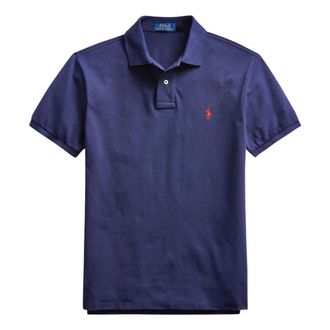 Ralph Lauren Polo Shirts, male, Blue, Size: 2XL Slim Fit Mesh Polo
