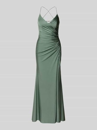 Mascara Abendkleid mit Raffungen in Schilf, Gr&ouml;&szlig;e 42