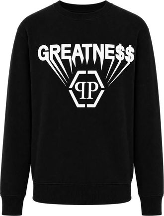 Philipp Plein Sweatshirt Ls Greatness - Heren - Sweatshirts - Zwart - XL - Katoen - Hoodies & sweatvesten