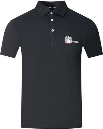 Aquascutum Volwassen Unisex Aldis London Logo Poloshirt (Zwart, Wit)