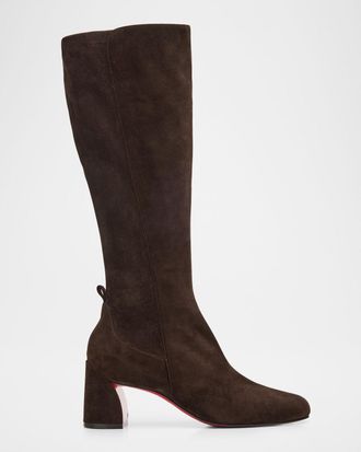 Christian Louboutin 55mm Jane Botta Suede Knee-High Boots