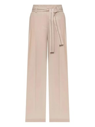 PESERICO Plooibroek met ceintuur - Beige