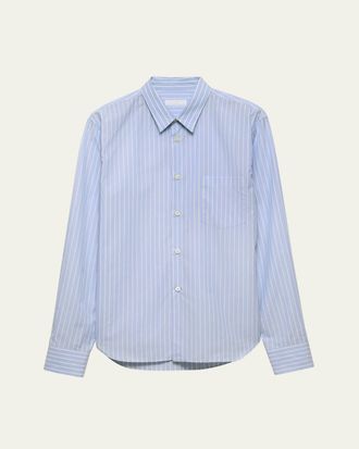 Prada Mens Riga Cotton Stripe Sport Shirt