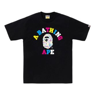 A Bathing Ape Neon Camo College T-Shirt Black 1L30-110-038-BLK
