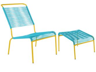 Schubiger M&ouml;bel Spaghetti-Lounger-Hochlehner + Hocker S&auml;ntis