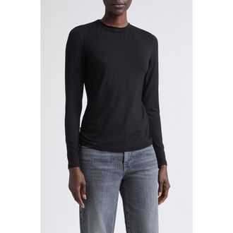 Lafayette 148 New York Long Sleeve T-Shirt in Black at Nordstrom, Size X-Large