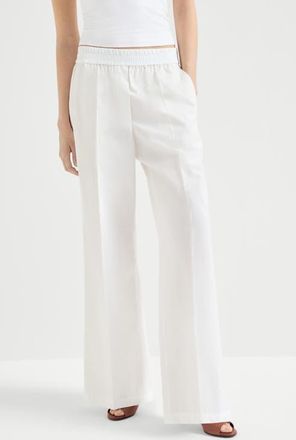 Brunello Cucinelli Loose Track trousers in White at Nordstrom, Size 38 It