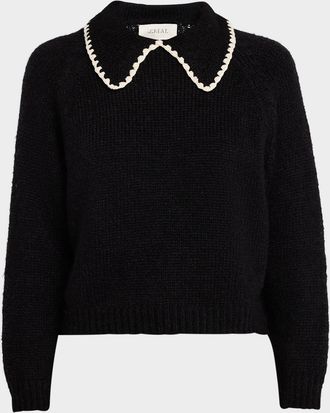 The Great. The Crochet Collar Pullover