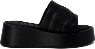 Furla Zwarte leren sandaal met hoofdband - Dames - Sleehakken - Zwart - 39 EU - Leer - Schoenen