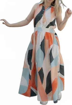 Elan Abstract Maxi Dress In Multi
