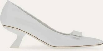 Ferragamo Anz Patent Leather Vara Bow Pumps, Size 11 C
