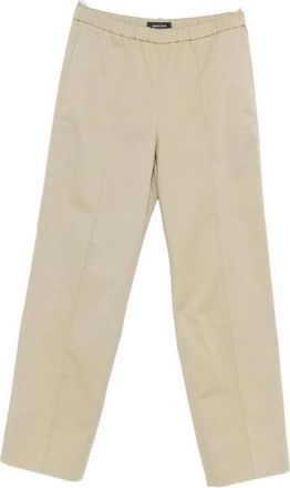 Fabiana Filippi Broek met elastische tailleband - Dames - Straight fit broeken - Groen - 2XS - Leer - Broeken