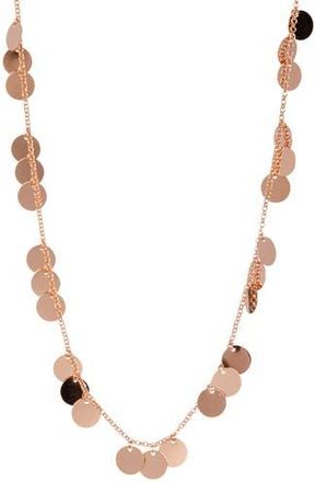 Rivka Friedman 18K Rose Gold Clad Satin Disc Necklace in White Rhodium Clad at Nordstrom Rack