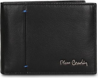 Pierre Cardin Leren portemonnee - Heren - Accessoires - Zwart - Maat: ONE Size Zijde