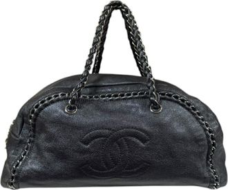 Chanel Black Leather Boston Bag (Pre-Owned)