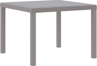 vidaXL Garden Table Light Grey 100 x 100 x 73 cm Poly Rattan Vidaxl