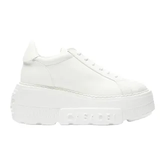Casadei Sneakers, female, White, Size: 11 US White Sneakers with Wedge Heel