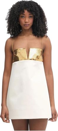 Retrof&ecirc;te Cyra Mini Jurk - Dames - Feestkleedjes - Wit - L - Pailletten - Kleedjes