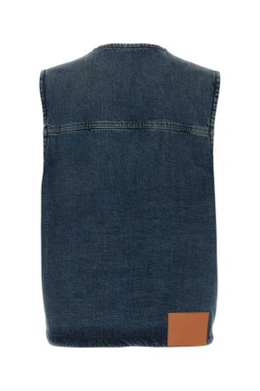 Jil Sander Mens Vest Blue Cotton Vests