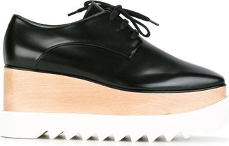 Stella McCartney Platform Sleehak met Vetersluiting Aan de Voorkant - Dames - Sleehakken - Zwart - 39 EU - Schoenen