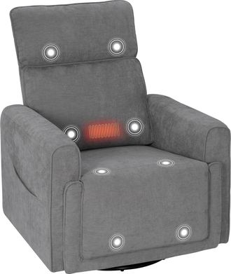 Woltu Woltu Sill&oacute;n Reclinable Ergon&oacute;mico Con Masaje Y Respaldo Calefactable, Reclinable Hasta 138&deg;, Color Gris