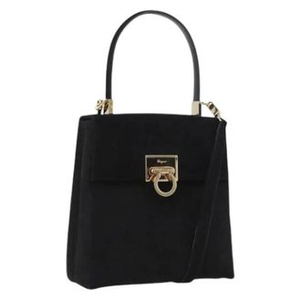 Ferragamo Pre-owned Hand Bag - unisex - Vintage Handtas - Zwart - ONE Size - Su&egrave;de - Vintage