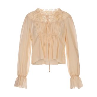 Chloé Dames, Blouses & Shirts, Roze, Maat: S Zijde