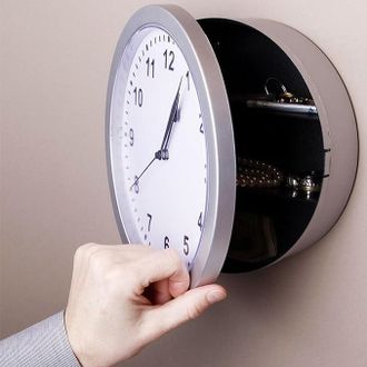 OEM Reloj De Pared De Pl&aacute;stico De 25 Cm (aprox.) Con Compartimento Secreto De Seguridad Oculto. Un Reloj Decorativo De Estilo Vintage Con Un Compartimento
