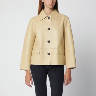 Toteme Giacca in pelle di agnello beige chiara